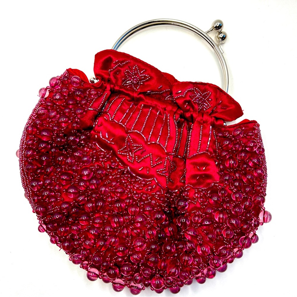 Beaded Burgundy Purse Cross Body or Formal Party Bag